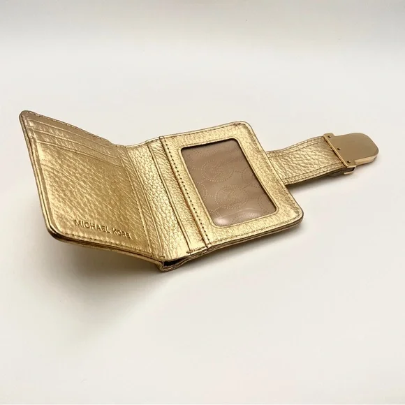 Michael Kors Metallic Gold Leather Wallet - Picture 2 of 10